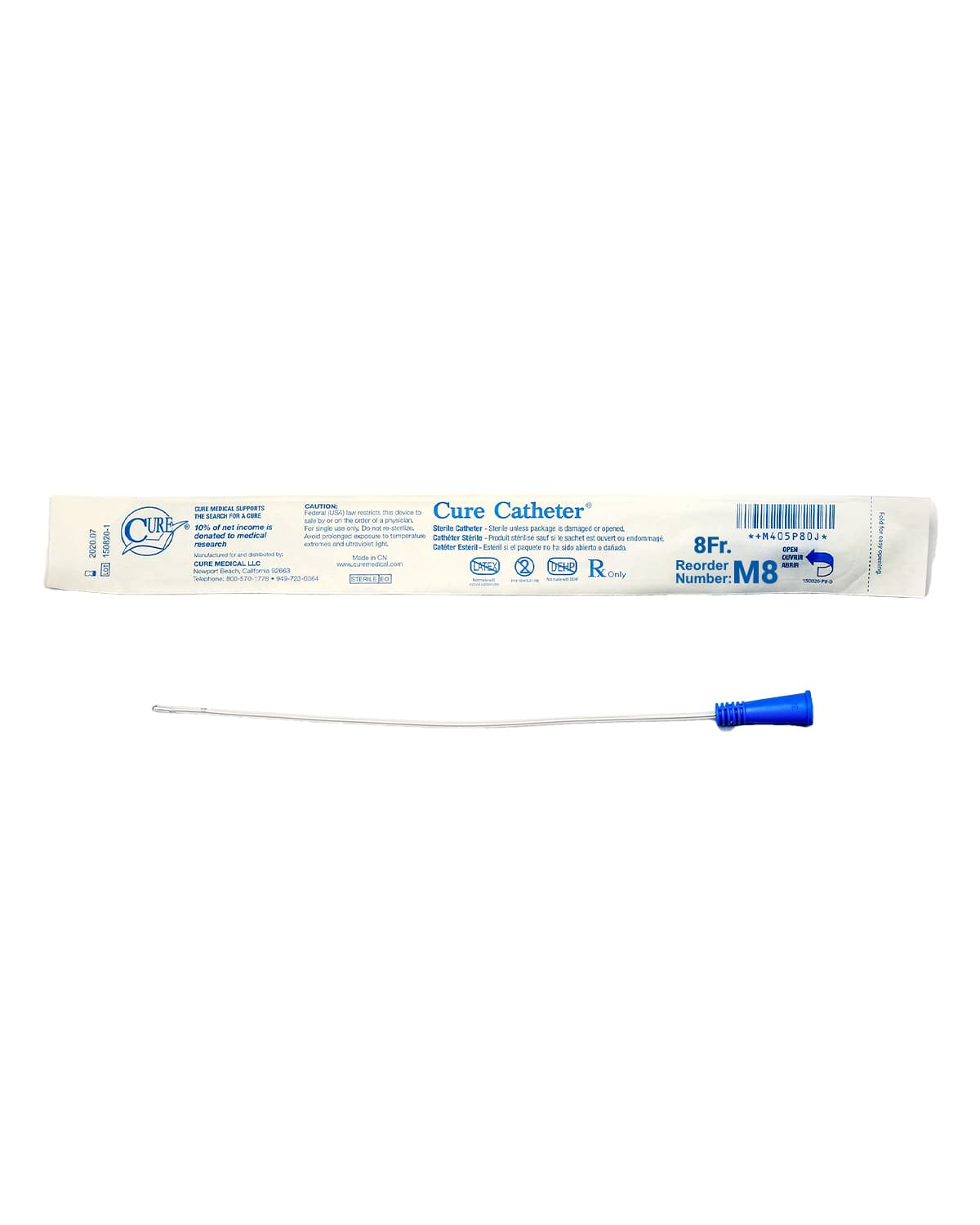 Cure Straight Tip Catheters 8Fr M8 - DMR